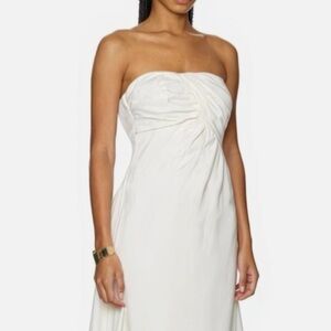 NWT Strapless Maxi Dress White Beach Bride Vacation Party Summer
